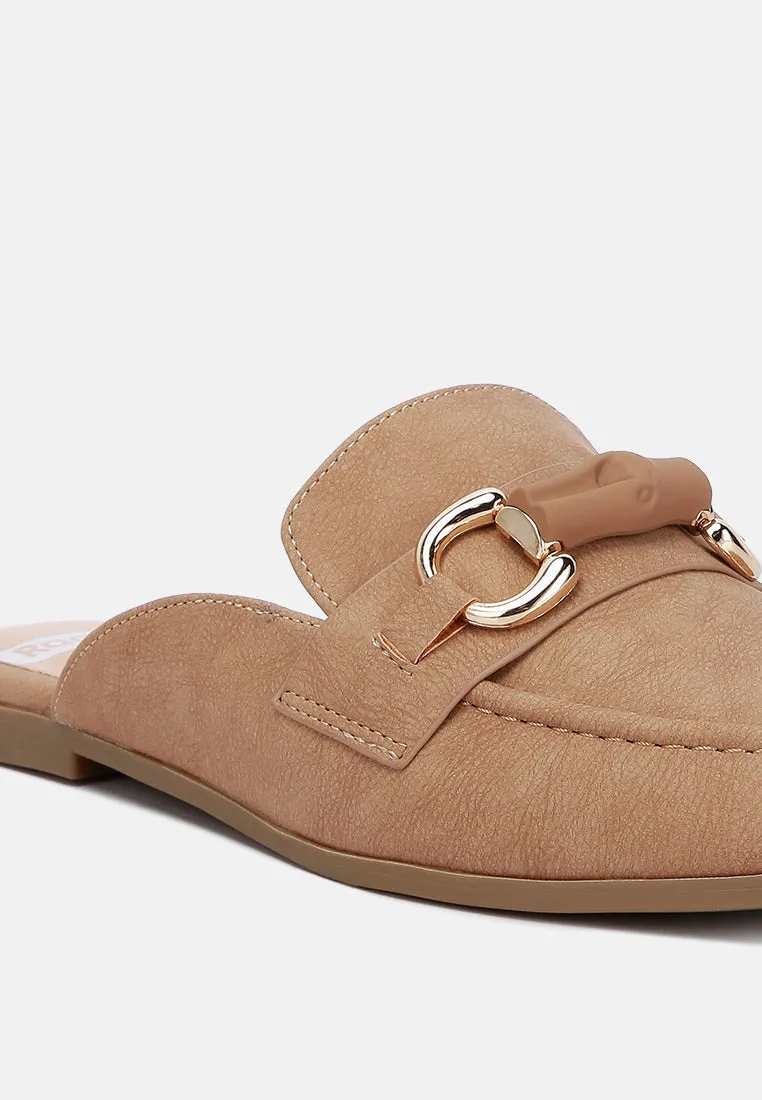 Horsebit Raffia Slip On Mules By Ruw