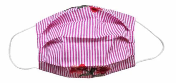 Hotpink Floral Fabric Face Mask (Adult)