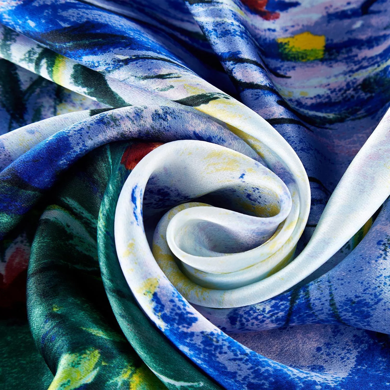 Large Square Silk Scarf Classic Painting Waterlilies by Monet SZD214