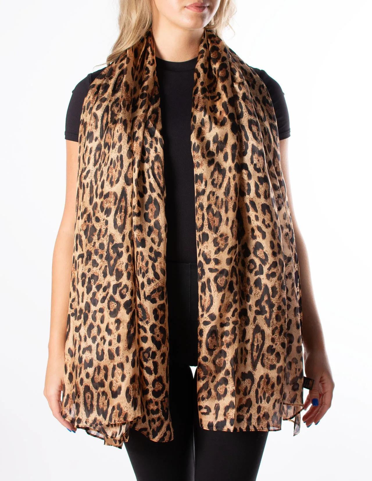Leopard Print Silk Scarf