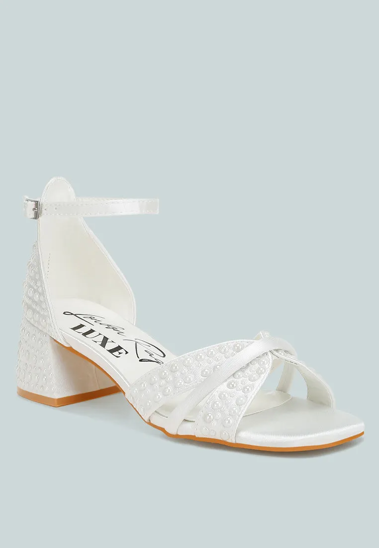 pearl embellished strappy sandals by ruw
