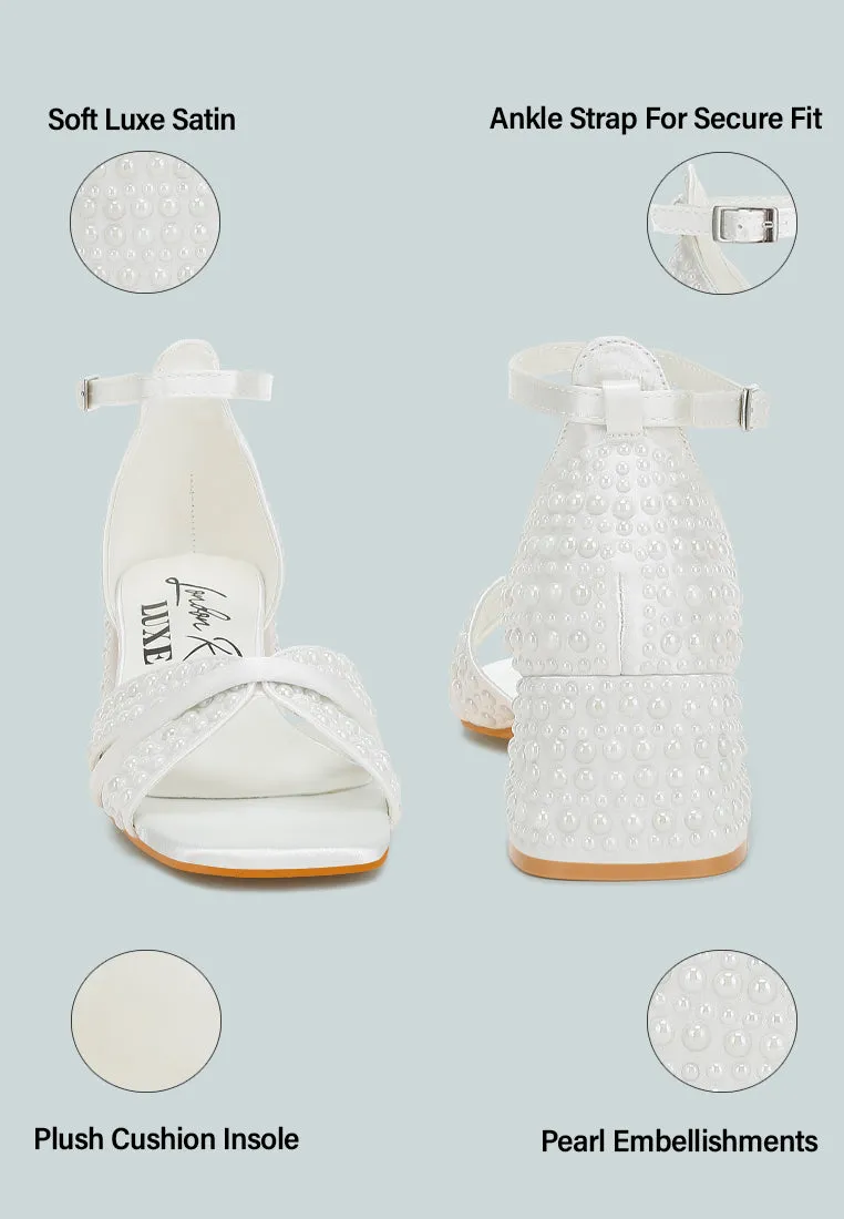 pearl embellished strappy sandals by ruw
