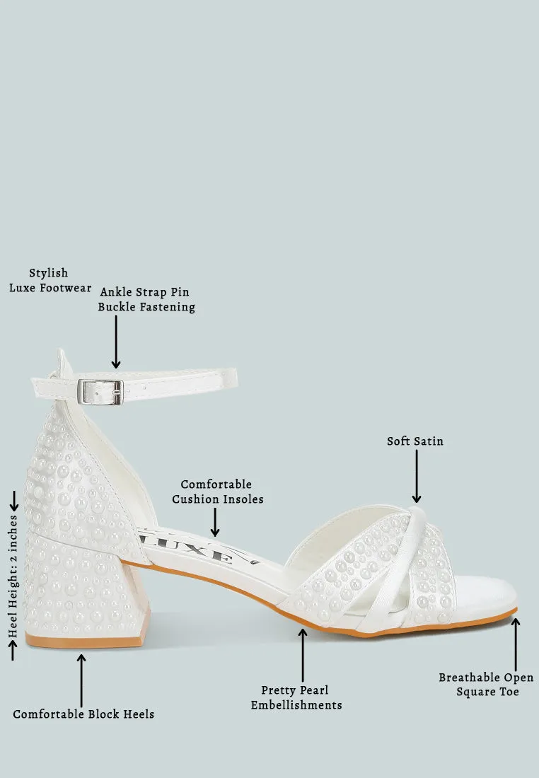 pearl embellished strappy sandals by ruw