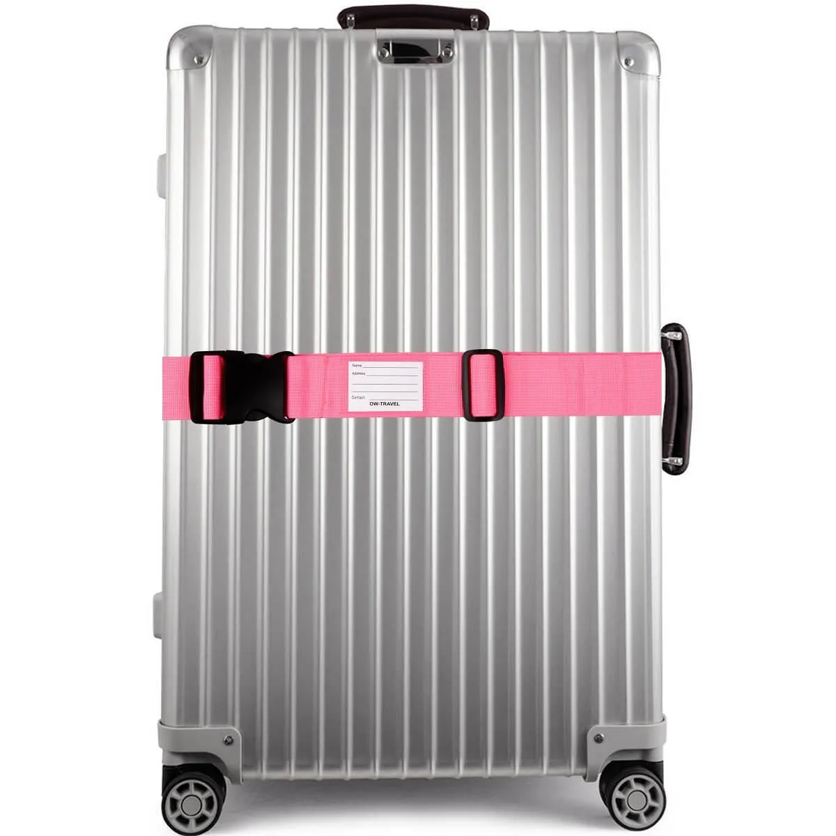 Pink and Green luggage strap suitcase belts with baggage label tag