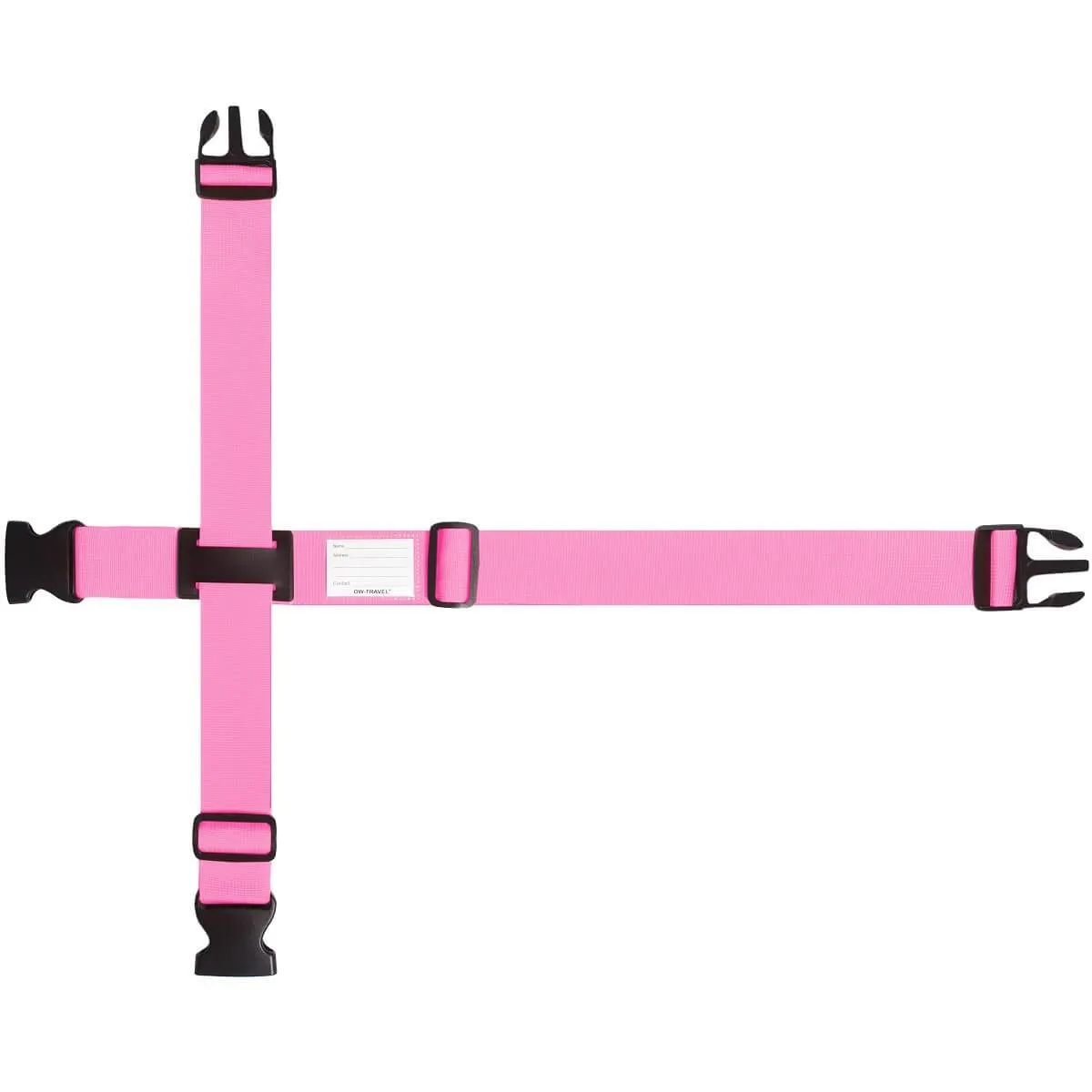 Pink luggage cross strap suitcase belts with baggage label address tag