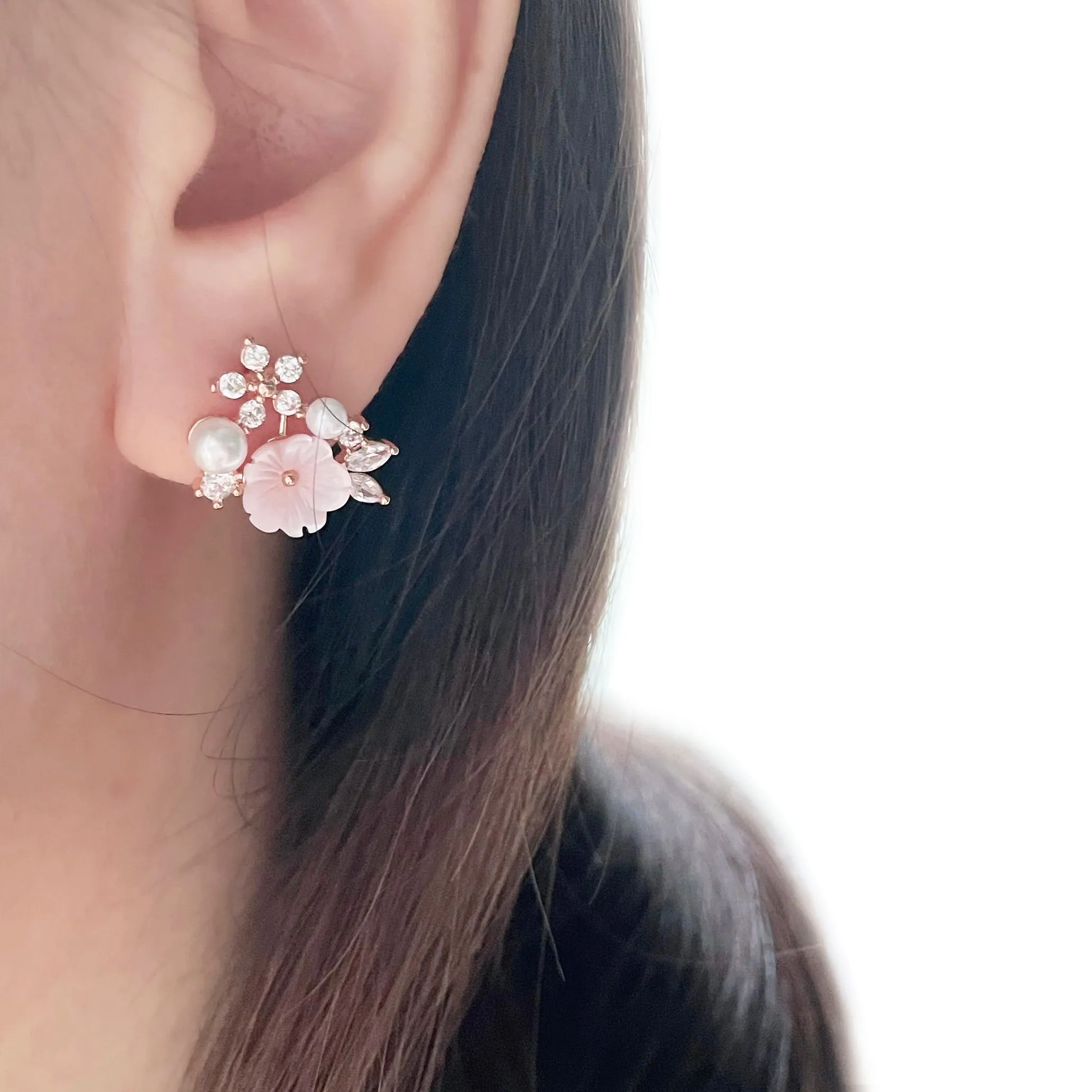 Pink Sakura Blushing Earrings