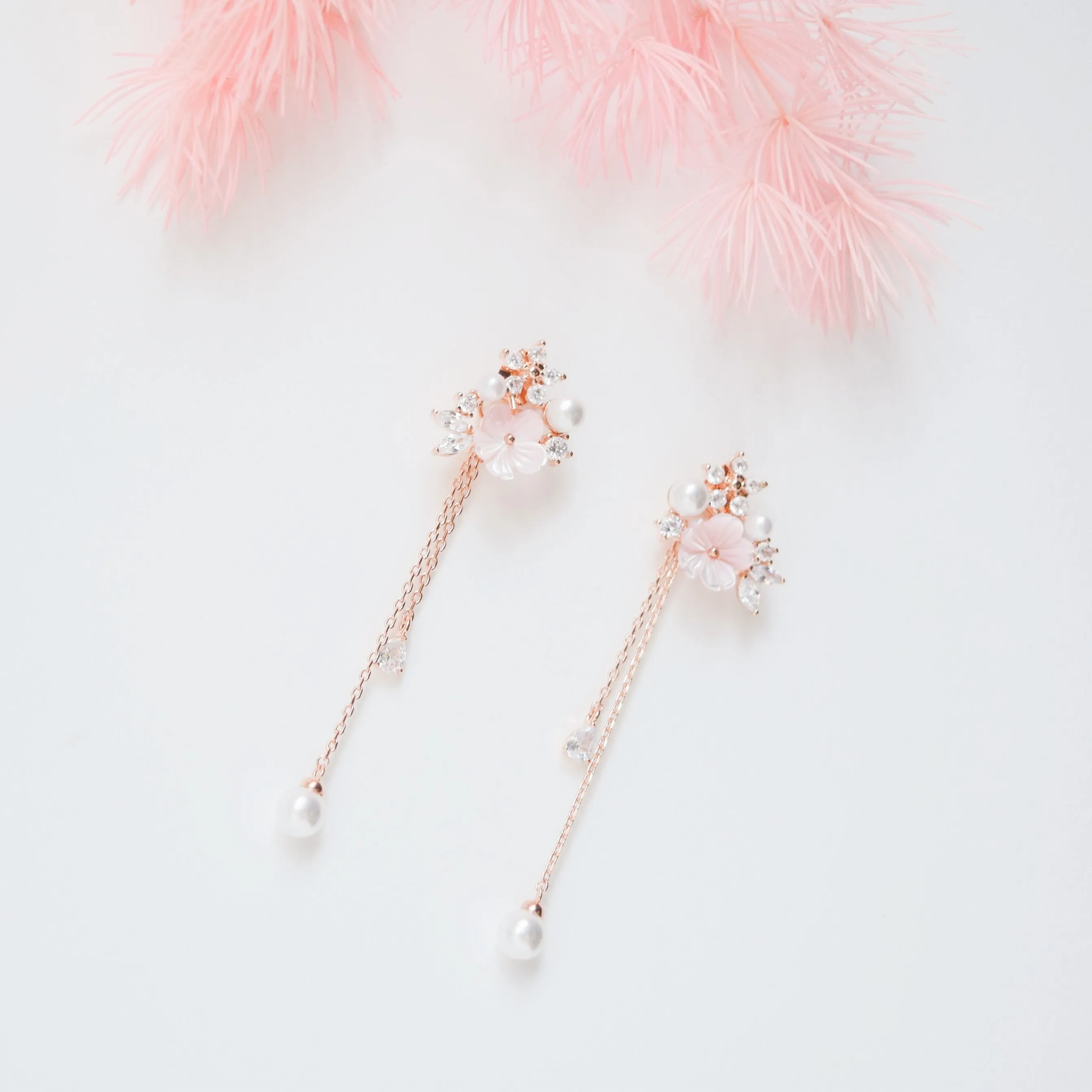 Pink Sakura Blushing Earrings