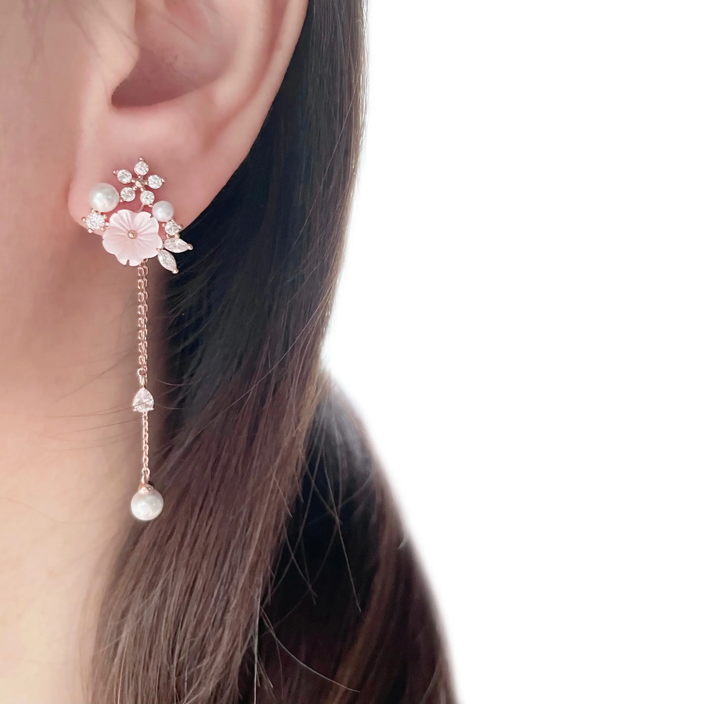 Pink Sakura Blushing Earrings