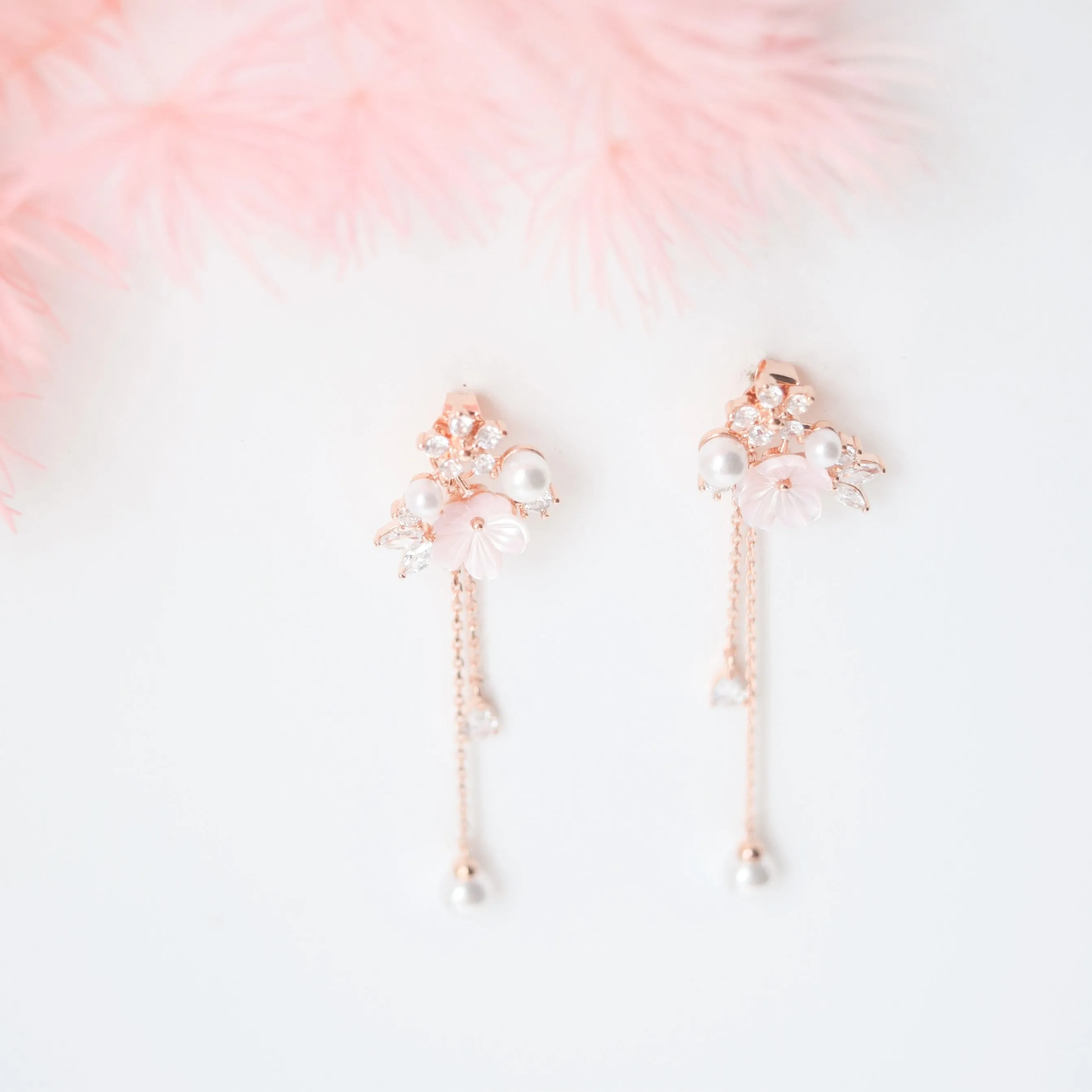 Pink Sakura Blushing Earrings