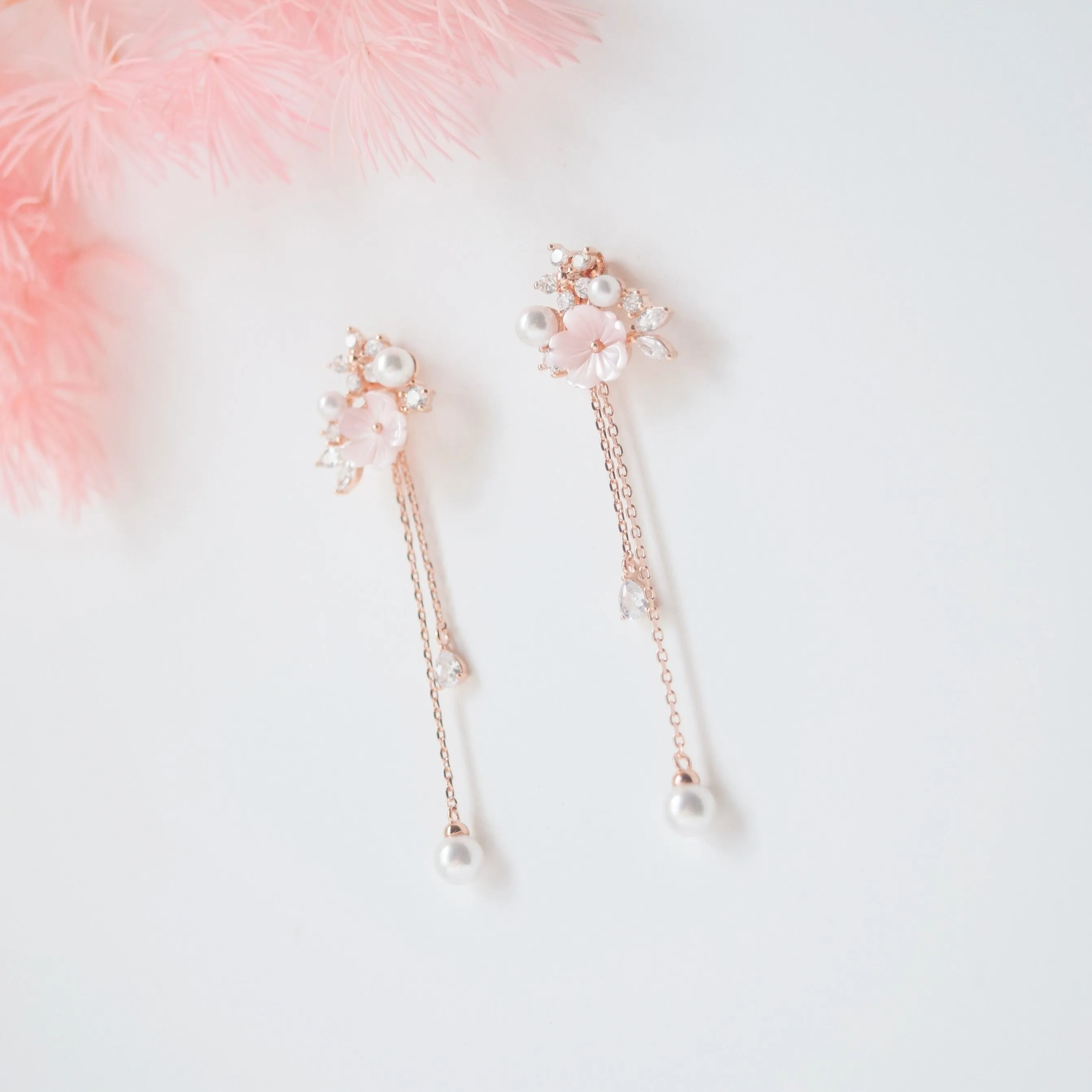 Pink Sakura Blushing Earrings