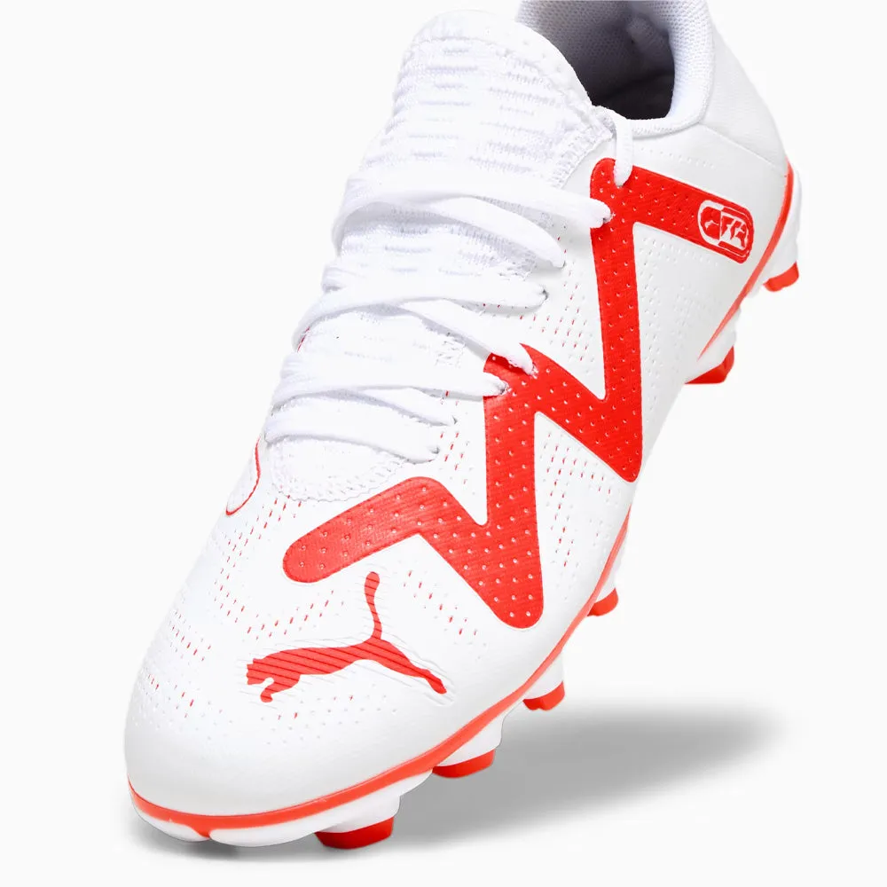 Puma Future Play FG/AG Jnr Football Boots (White/Fire Orchid)