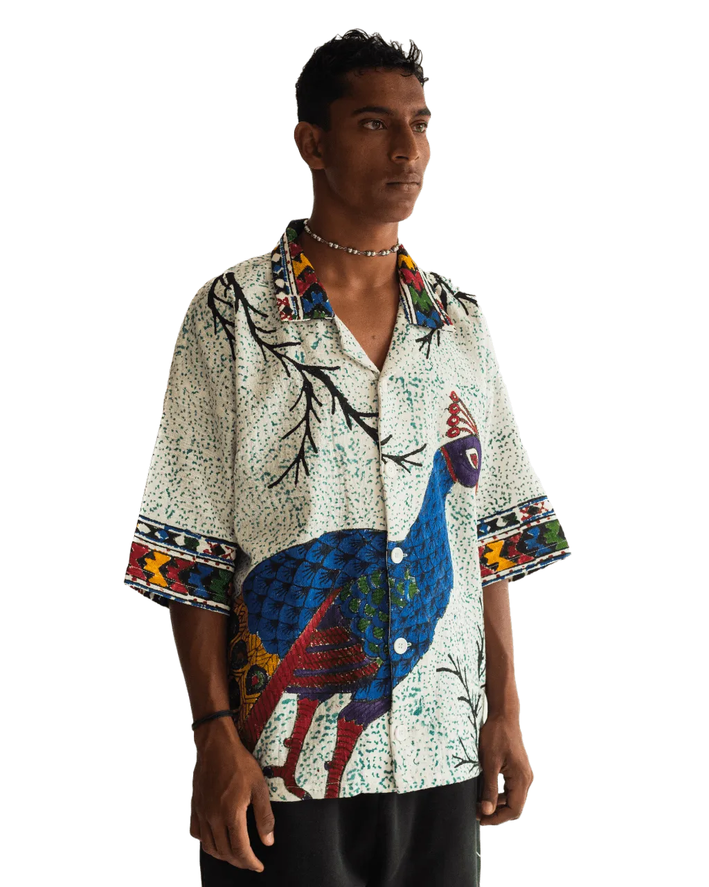 "ETERNAL FOREST" HAND BLOCK PRINT BUTTON DOWN