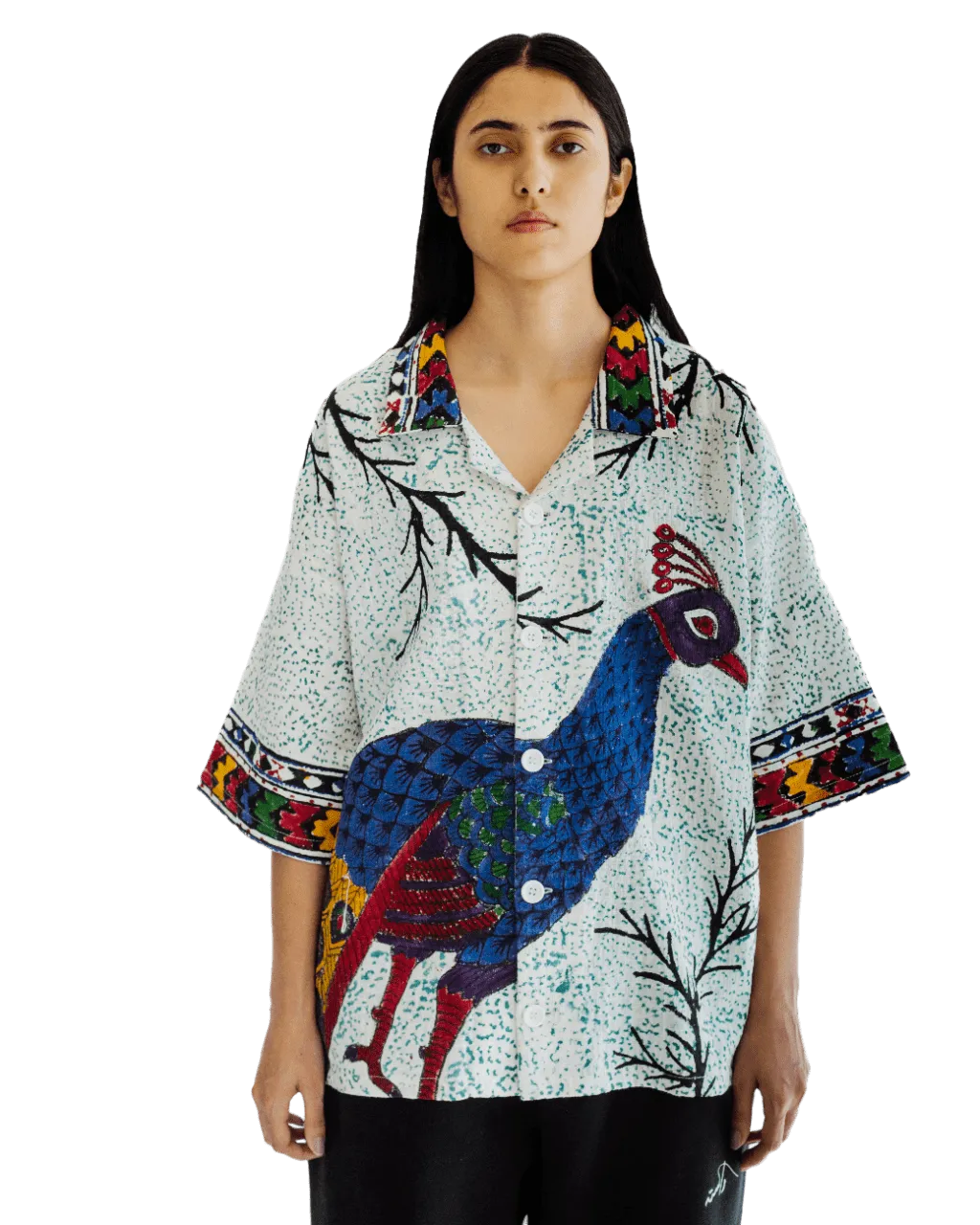"ETERNAL FOREST" HAND BLOCK PRINT BUTTON DOWN