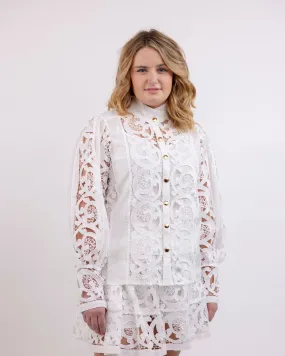 "Kelly" Top and Skirt Set | White