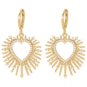 Sadie Starburst Heart Earrings | 18K Gold Plated