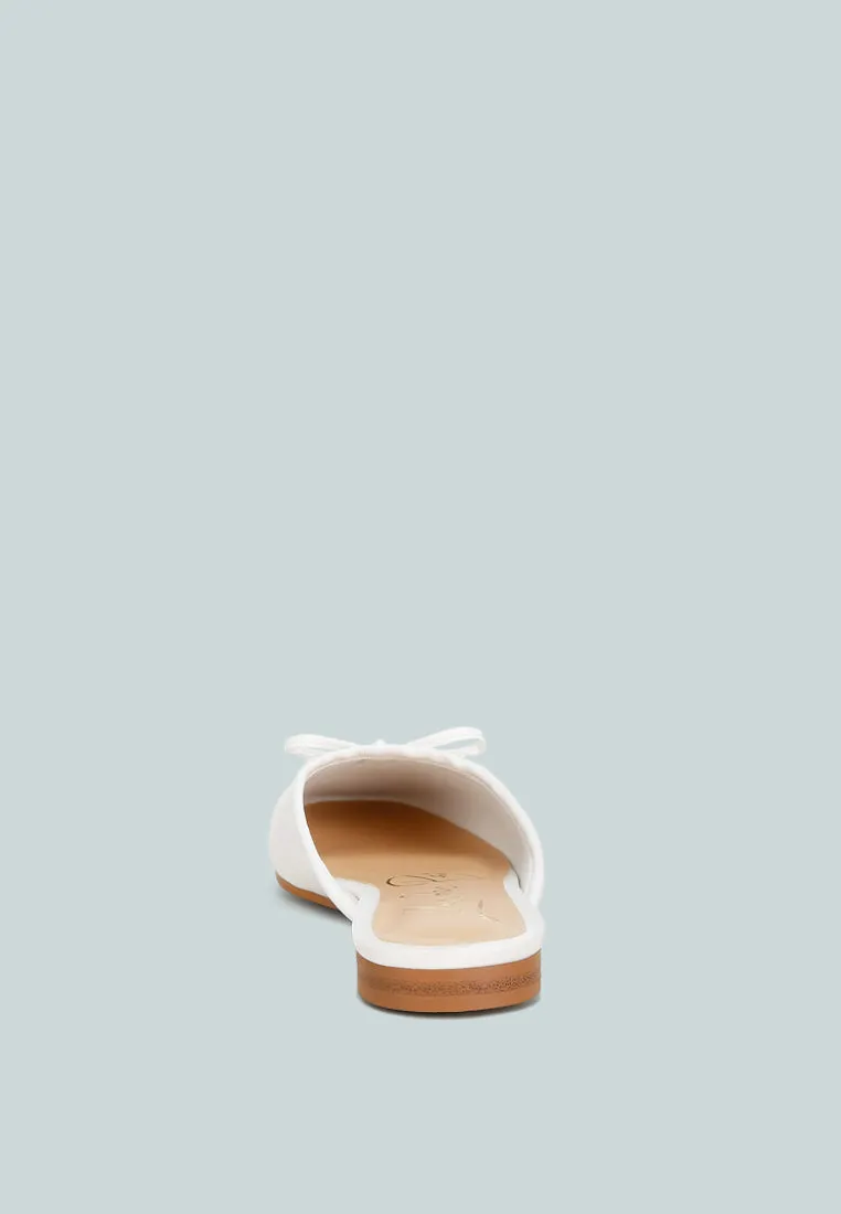 satin bow detail mules by RUW