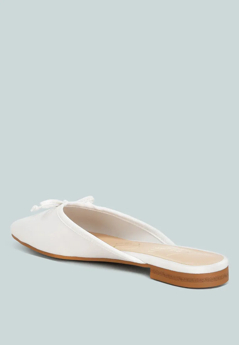 satin bow detail mules by RUW