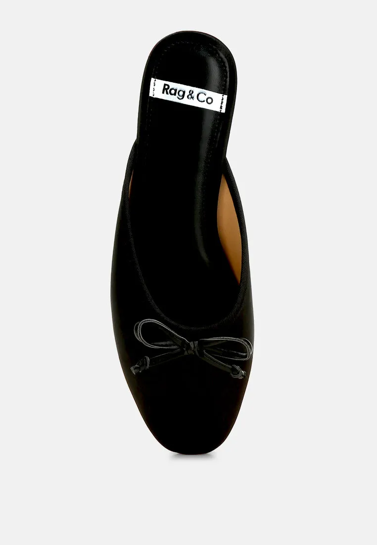 satin bow detail mules by RUW