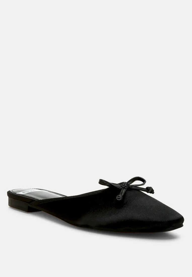 satin bow detail mules by RUW