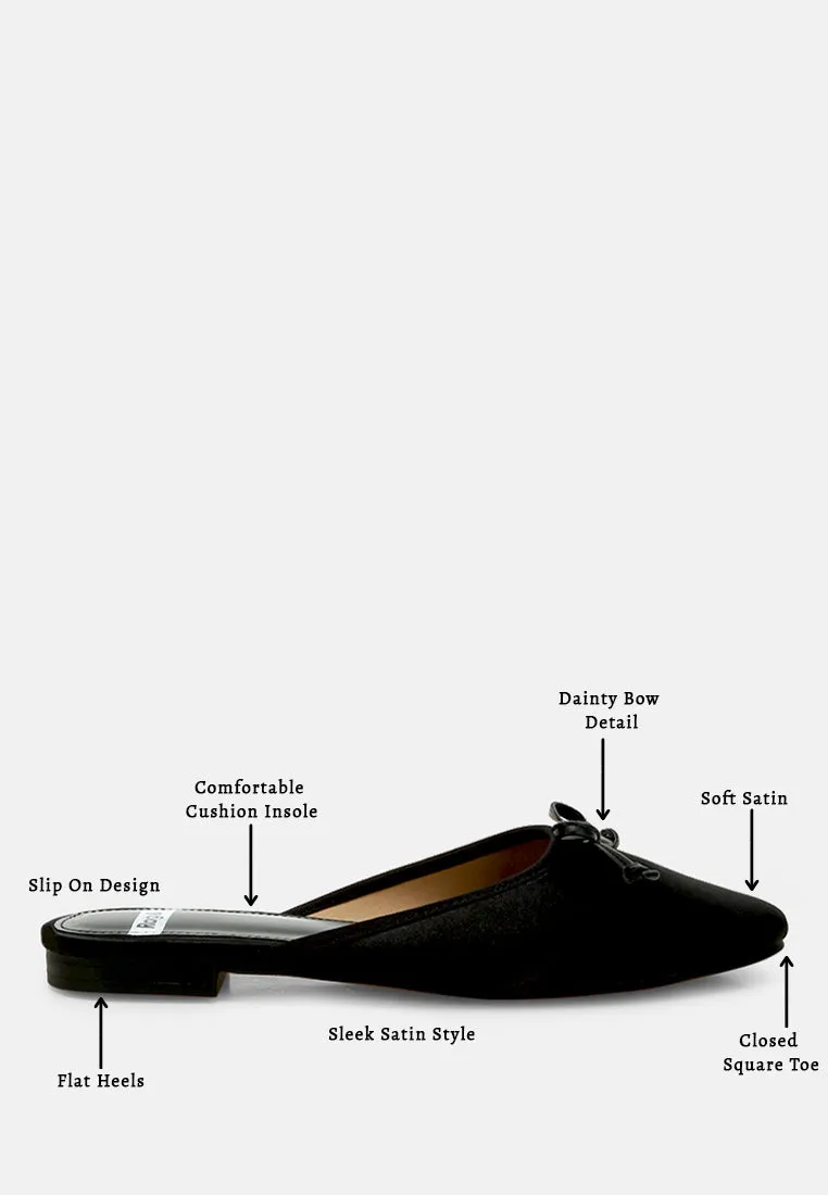 satin bow detail mules by RUW