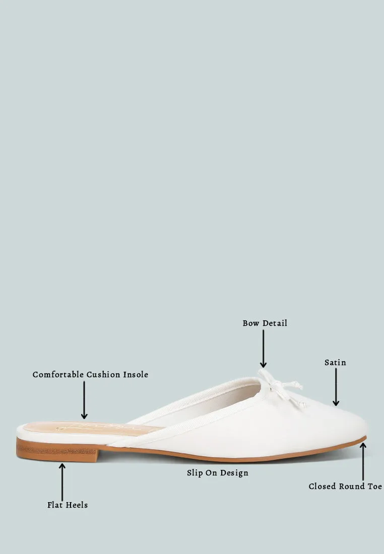 satin bow detail mules by RUW