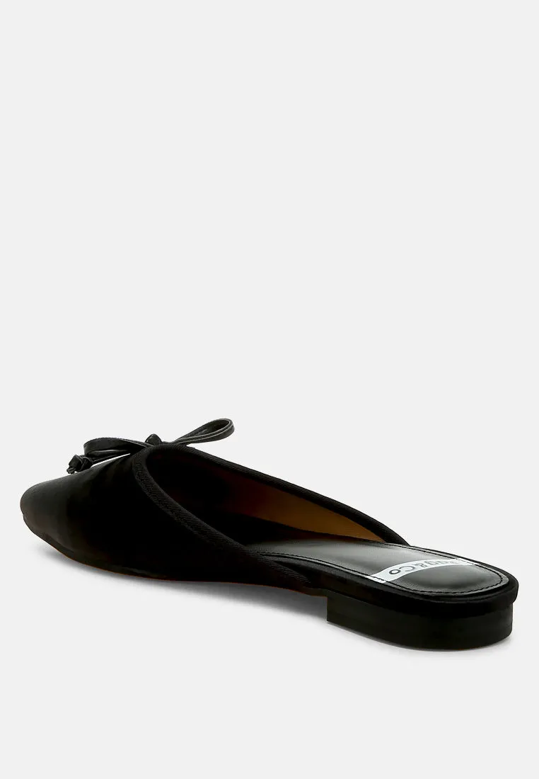 satin bow detail mules by RUW