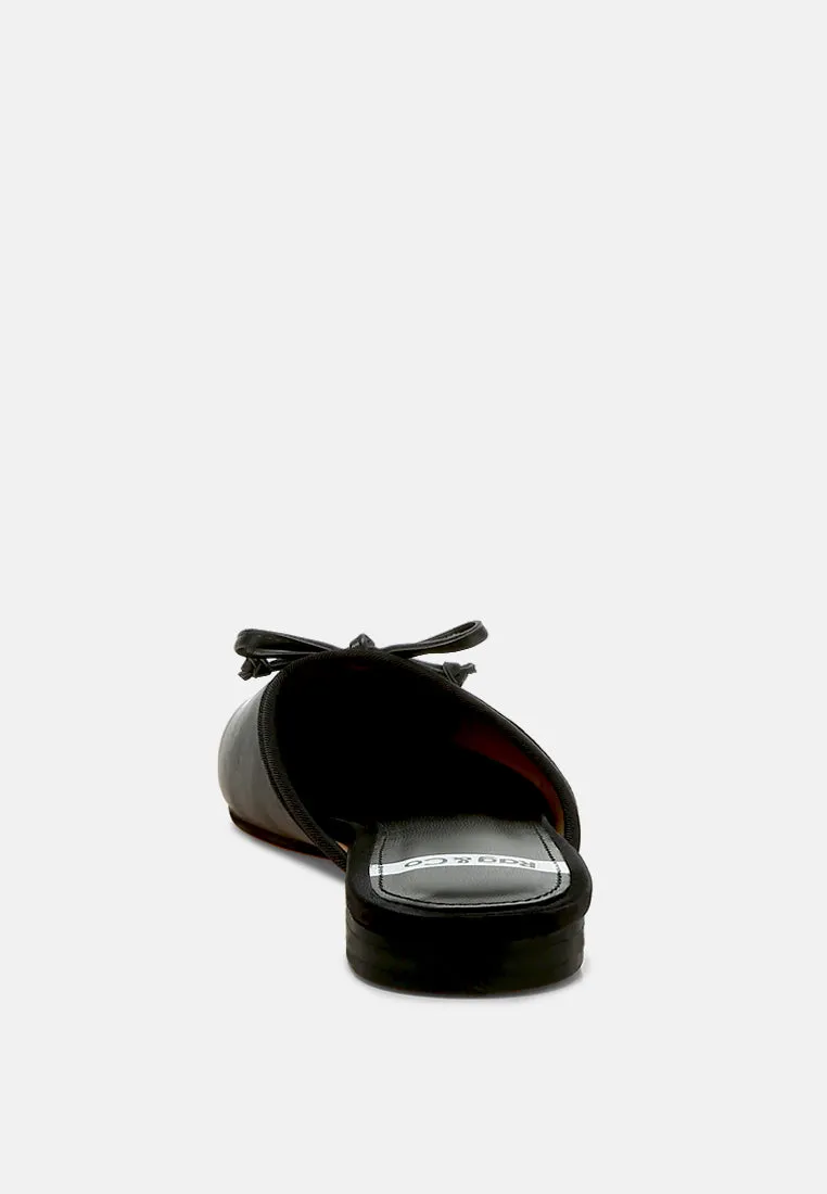 satin bow detail mules by RUW