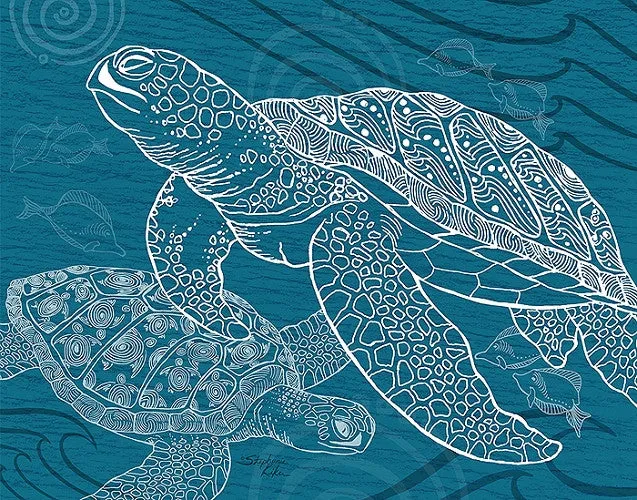 Sea Turtles One Color Print