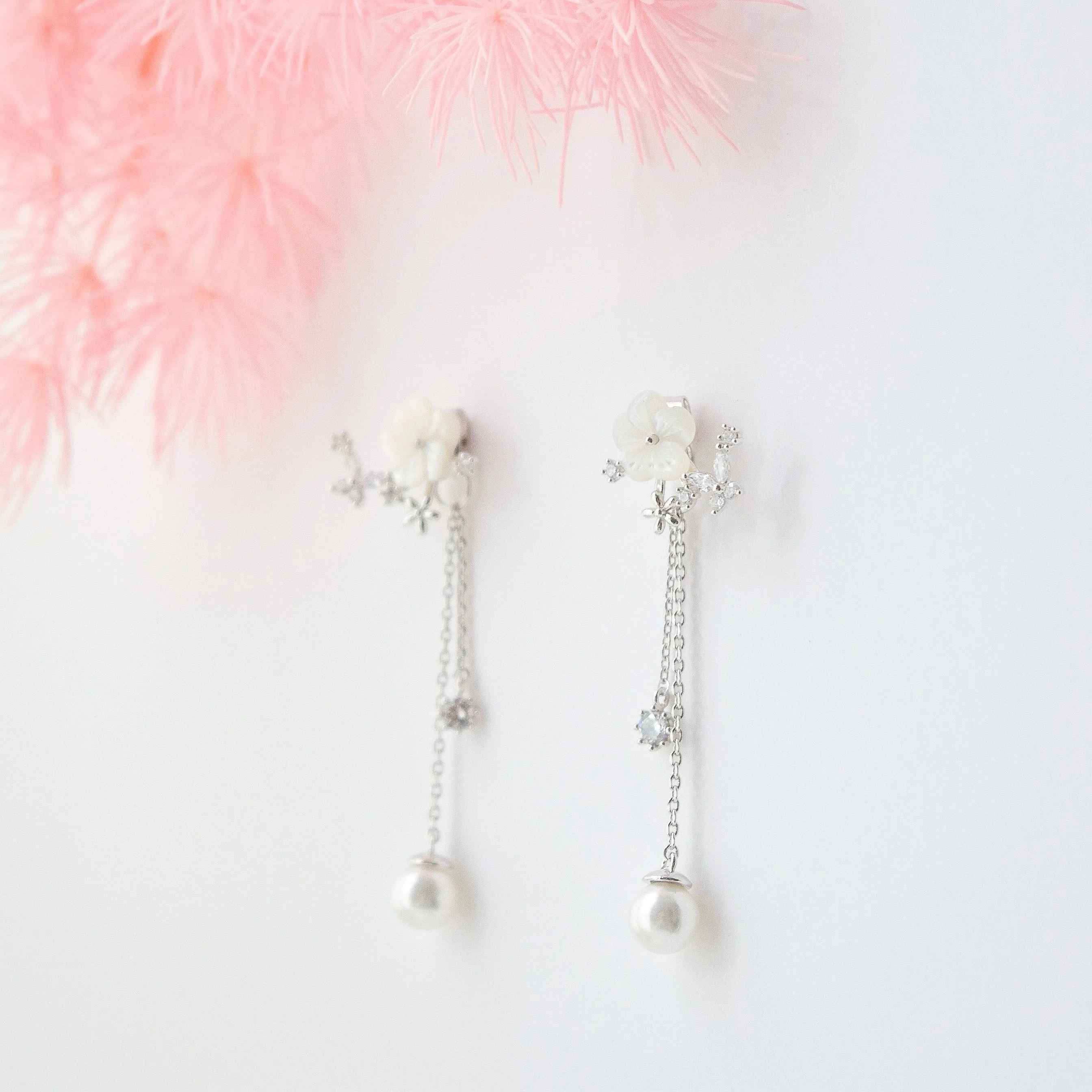 Silver Sakura Blossom Earrings
