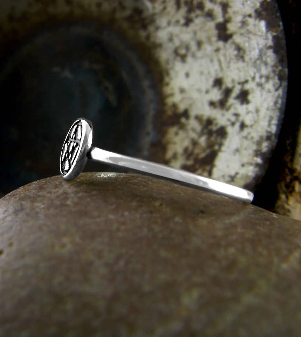 Small Pentagram Symbol Disk Ring