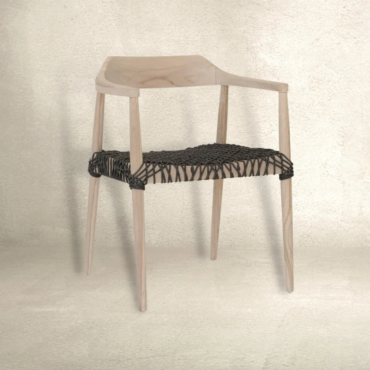 SWENI HORN ROPE ARMCHAIR | CHARCOAL