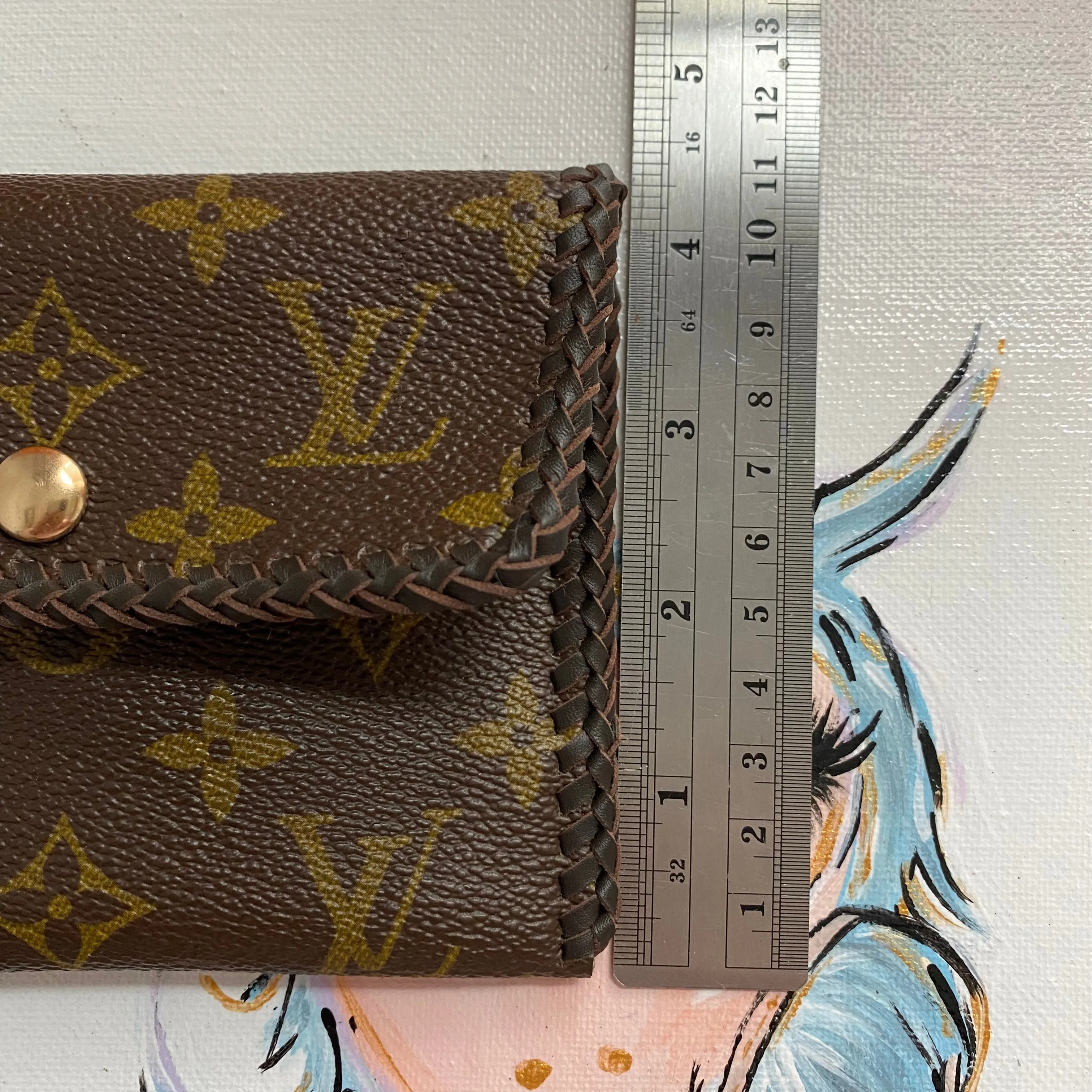 The Cardinal - Monogram Card Holder/Wallet/Wristlet in Chocolate