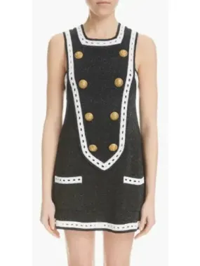 Women’s Eight-Button Metallic Knit Dress