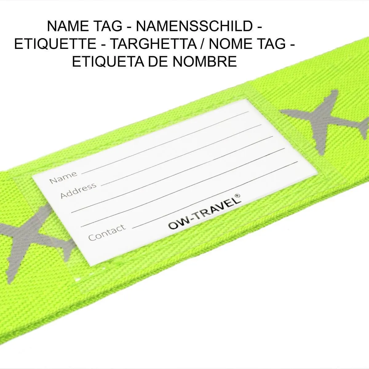 Yellow luggage cross strap suitcase belts with baggage label case tag