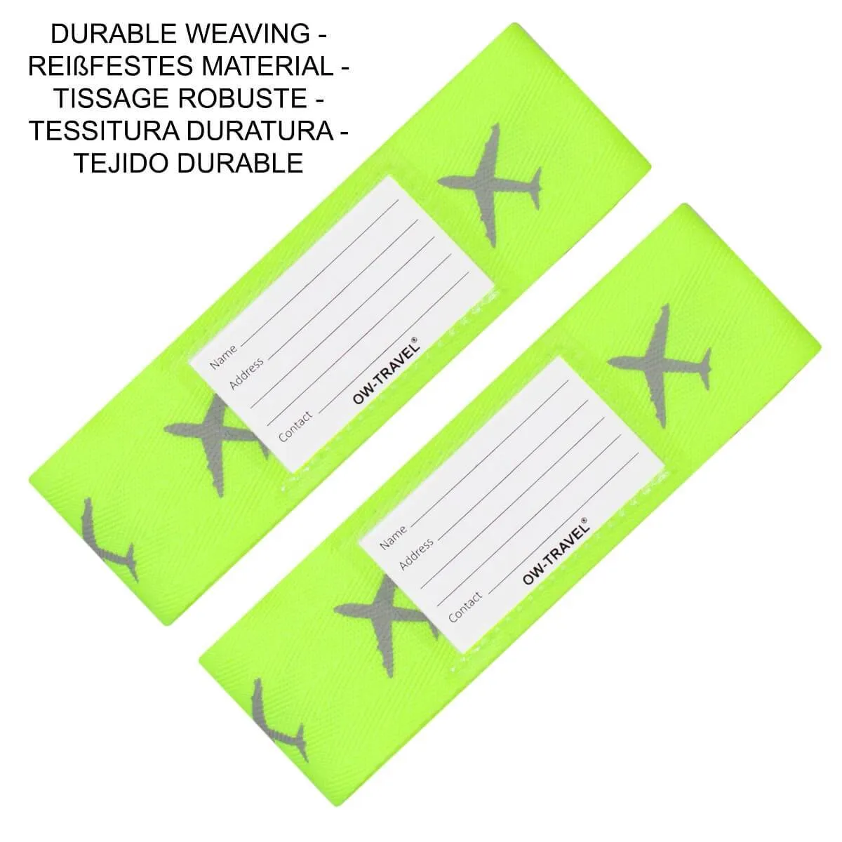 Yellow luggage cross strap suitcase belts with baggage label case tag